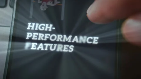 High-Performance Features themed graphic presentation generated on smartphone Stock Footage 289093776