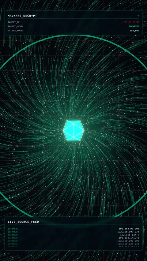 High-Performance Forensic Analysis: Teal Node Mobile HUD Stockbeeldmateriaal 334003632