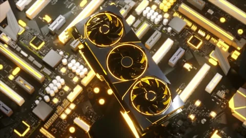 High-Performance Gaming Graphics Card on a Motherboard 库存影片 316456882