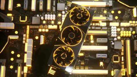 High-Performance Gaming Graphics Card on a Motherboard 库存影片 316456927