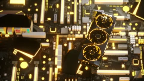 High-Performance Gaming Graphics Card on a Motherboard 库存影片 316456953