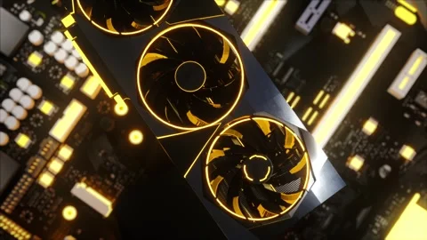 High-Performance Gaming Graphics Card on a Motherboard 库存影片 316457019
