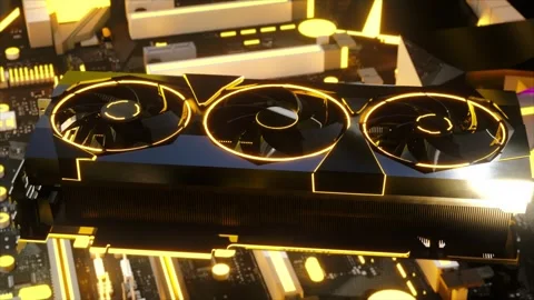 High-Performance Gaming Graphics Card on a Motherboard 库存影片 316457044