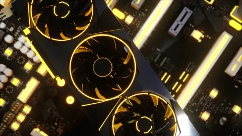 High-Performance Gaming Graphics Card on a Motherboard 库存影片 316457112