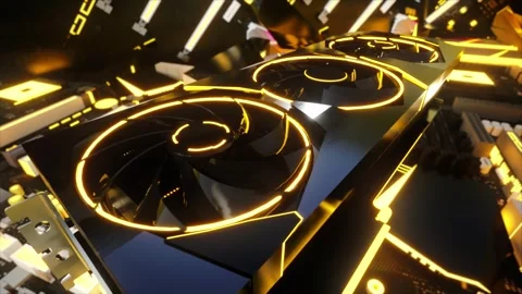 High-Performance Gaming Graphics Card on a Motherboard 库存影片 316457119