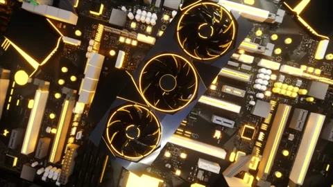 High-Performance Gaming Graphics Card on a Motherboard 库存影片 316457178