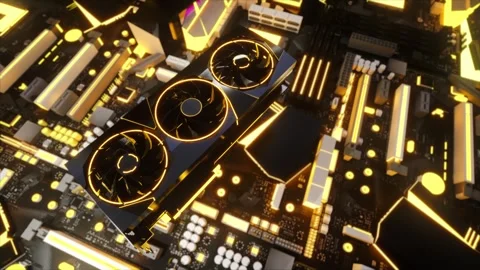 High-Performance Gaming Graphics Card on a Motherboard 库存影片 316457195