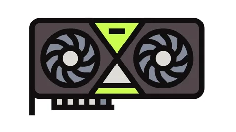 High performance graphics card gaming pc color icon animation 動画素材 326116275