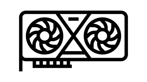 High performance graphics card gaming pc line icon animation 動画素材 326123586