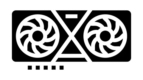 High performance graphics card gaming pc glyph icon animation 動画素材 326142693