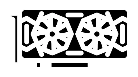 High performance graphics card gaming pc glyph icon animation 動画素材 326730875