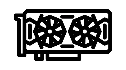 High performance graphics card gaming pc line icon animation 動画素材 326748871