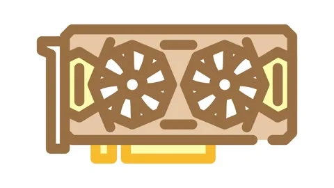 High performance graphics card gaming pc color icon animation 動画素材 327257185