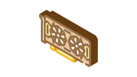 High performance graphics card gaming pc isometric icon animation 動画素材 327276648