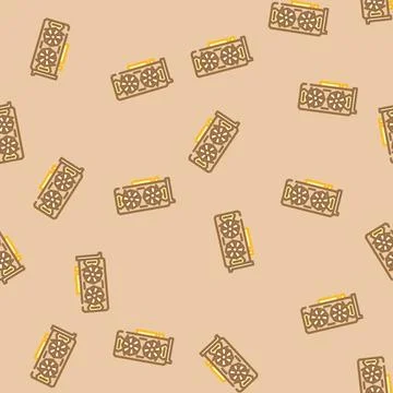 High performance graphics card gaming pc vector seamless pattern Stockillustratie