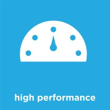 High performance icon isolated on blue background 스톡 일러스트