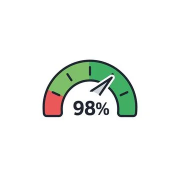 High performance indicator gauge with 98 percent progress Stock Illustration