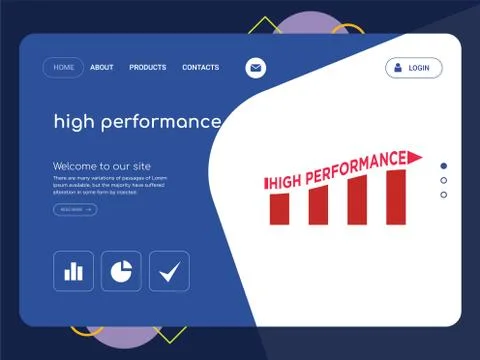 High performance Landing page website template design Illustrazione stock gratuita
