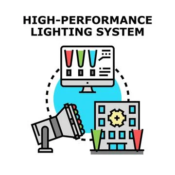 High performance lighting system concept vector Stock Illustration