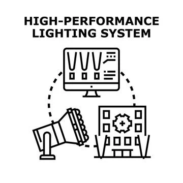 High performance lighting system concept vector Stock Illustration