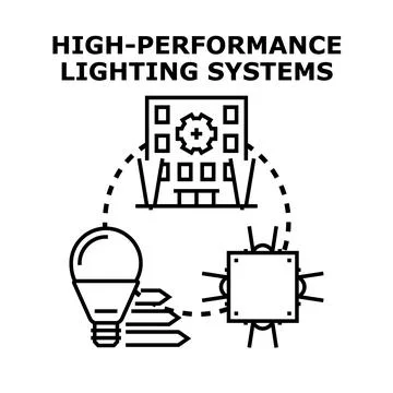 High performance lighting systems concept vector illustration Ilustración de archivo