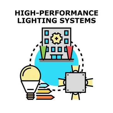 High performance lighting systems concept vector illustration Stock Illustration