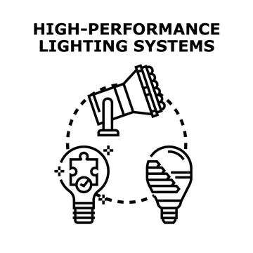 High performance lighting systems concept Stock Illustration