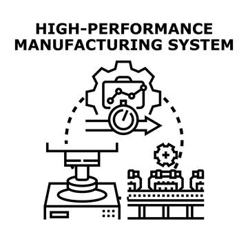 High performance manufacturing system optimizing industrial production proces Stock Illustration