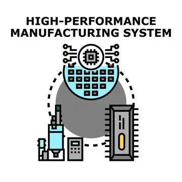High performance manufacturing system vector concept illustration Stock Illustration