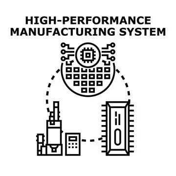 High performance manufacturing system vector concept illustration Stock Illustration