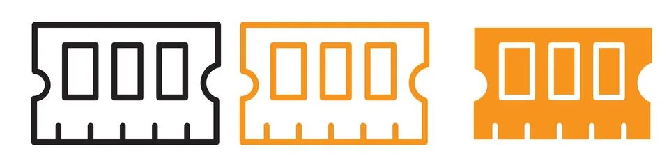 High-Performance Memory RAM Icon for Technology and Computing Graphics Idea.. Stock Illustration