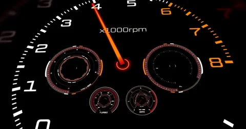 High performance racing car dashboard and V8 engine animation. 스톡 동영상 329637108