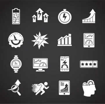 High performance related icons set on background for graphic and web design Illustrazione stock