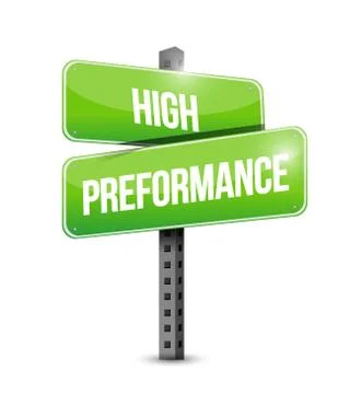High performance road sign illustration design over a white background Stock Illustration