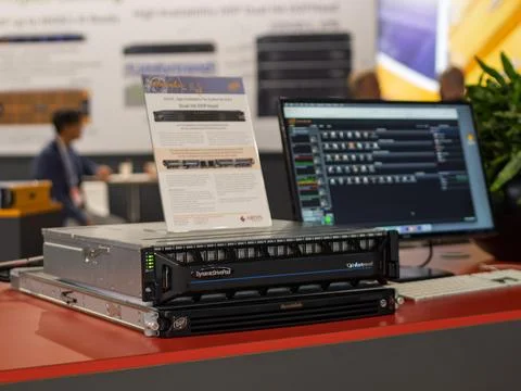 High-Performance Server Displayed at Technology Expo Stock Photos