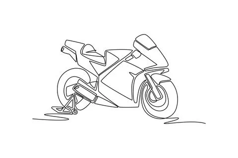 High-performance sport motorcycle on paddock stand Stock Illustration