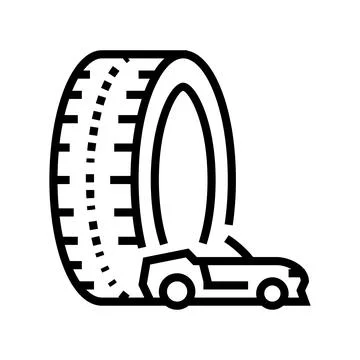 High performance tires line icon vector illustration Illustrazione stock