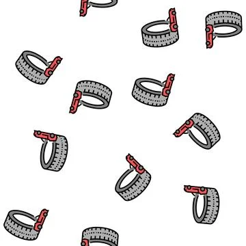 High performance tires vector seamless pattern Stock Illustration