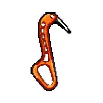 High piolet ice tool pixel art vector illustration Stock Illustration