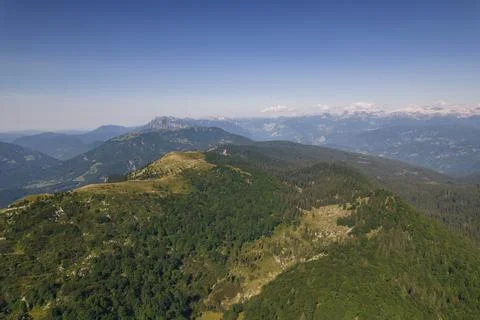 High plain with alps in the background 写真素材