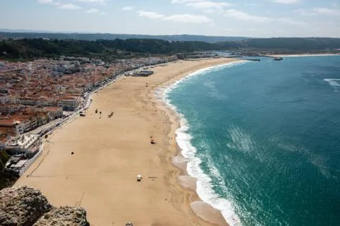 From the high point of Nazare Stock Photos