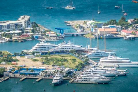 High point view of simpson bay city on sint maarten Stock-Fotos