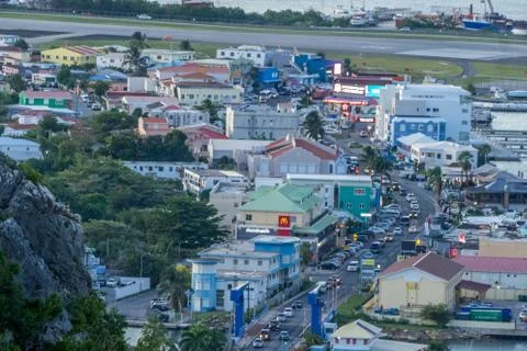 High point view of Simpson bay on dutch sint maarten Stock-Fotos