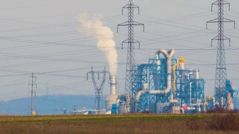 High Pollution The Atmosphere With Smoke And Smog From Chemical Factory With Stock Footage 125735664
