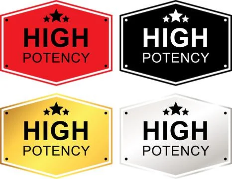 High Potency Power Warning Label with Lightning Bolt Symbol Stock Illustration