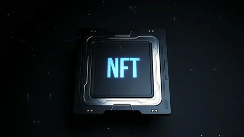 High power cpu with a header on the lid of the NFT. concept animation on the  Video stock 223133800