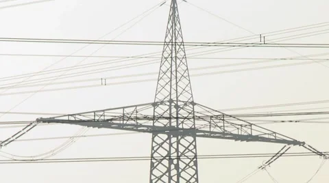 High power pylons 10 Stock Footage 1038178