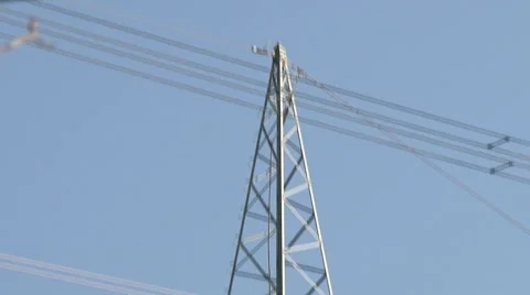 High power pylons 11 Stock Footage 1038197