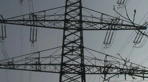 High power pylons 15 Stock Footage 1038266