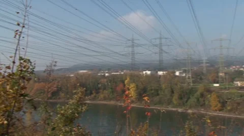 High power pylons 19 Stock Footage 1038300